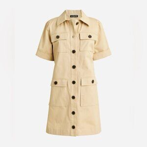 J. Crew Tan Button-Up Mini Dress